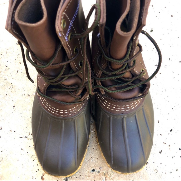 LL Bean Brown Duck Boots Kids Size 2 - Picture 4 of 8
